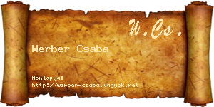 Werber Csaba névjegykártya